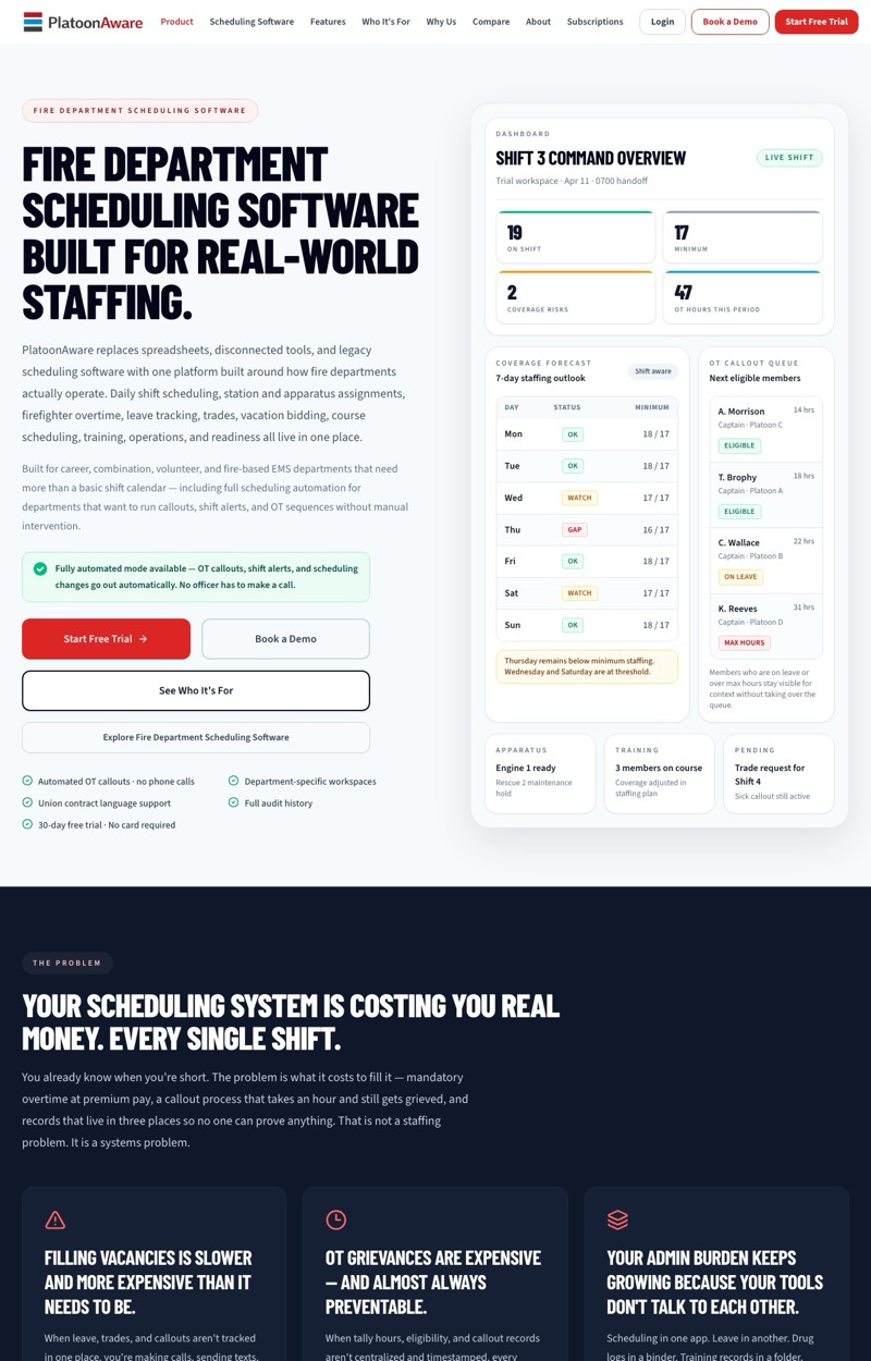 PlatoonAware website homepage (platoonaware.ca), designed and built by CMN Ventures
